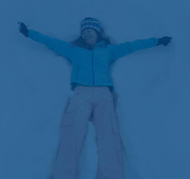 Girl playing in snow